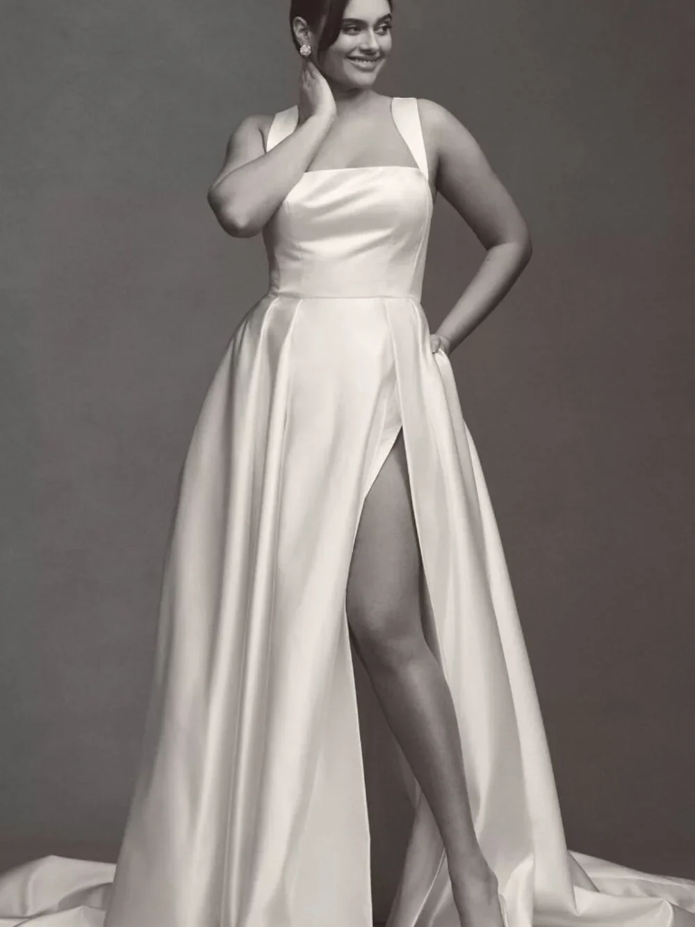 Jenny Yoo Clara Wedding Gown Size 8 Satin - Picture 3 of 7